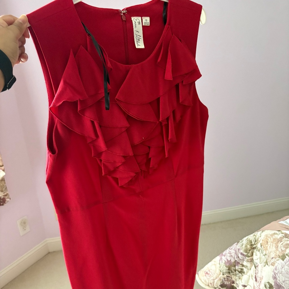 Red ruffle dress